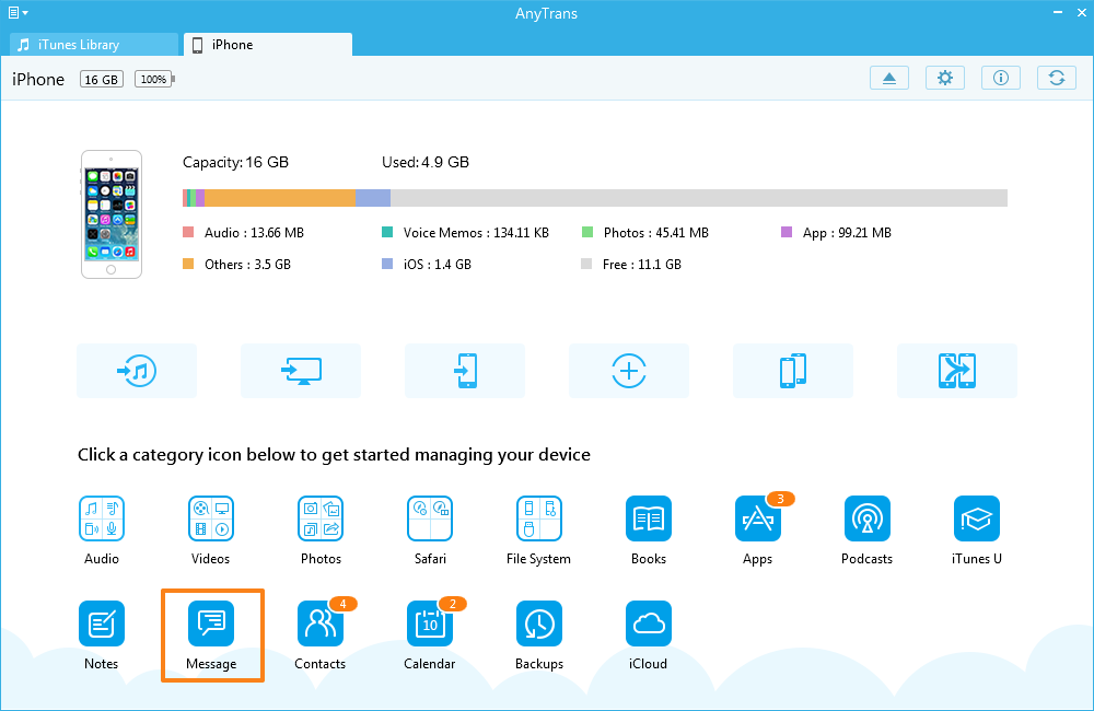 How to Transfer Private Data from iPhone to Computer | AnyTrans – Step 2