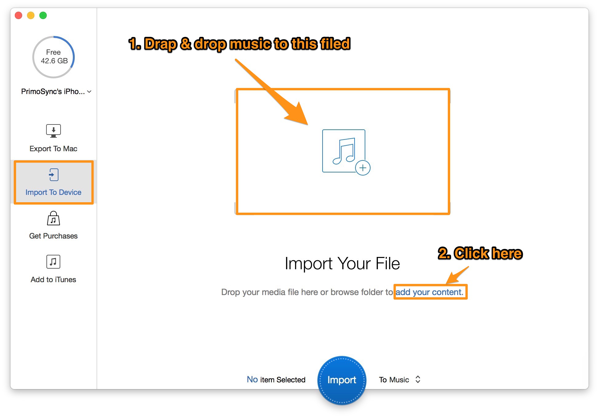 How to Import Music from Mac to iPhone 7 – Step 2