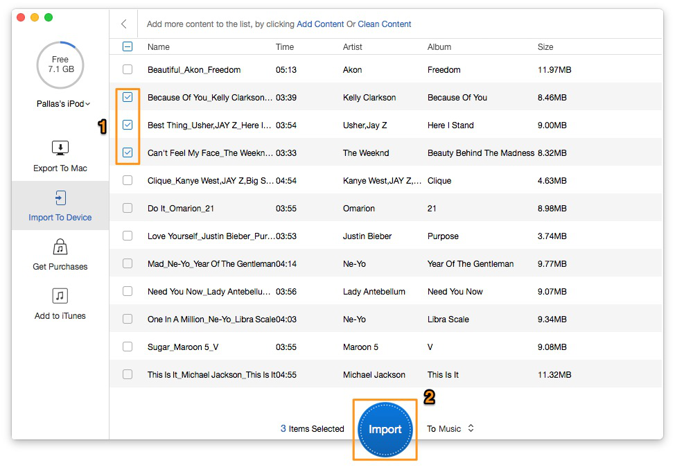 How to Transfer Music from Mac to iPod – Step 3