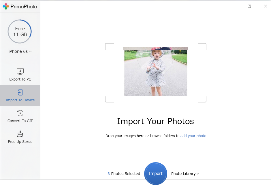 Transfer Pictures from Computer to iPhone with PrimoPhoto