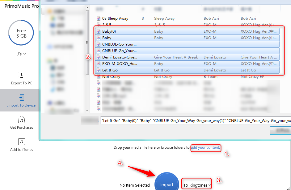  How to Transfer Ringtones from Computer to iPhone - Step 2