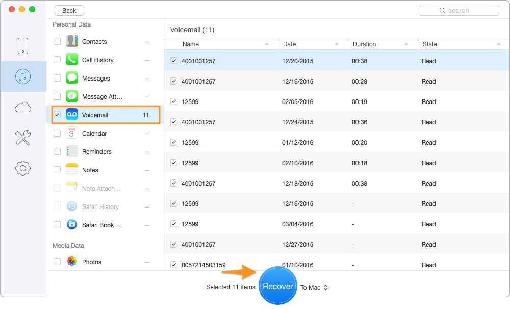 Transfer Voicemails from iPhone to Computer via iTunes Backup – Step 3