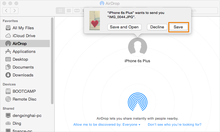 Import Photos from iPhone to Mac via AriDrop