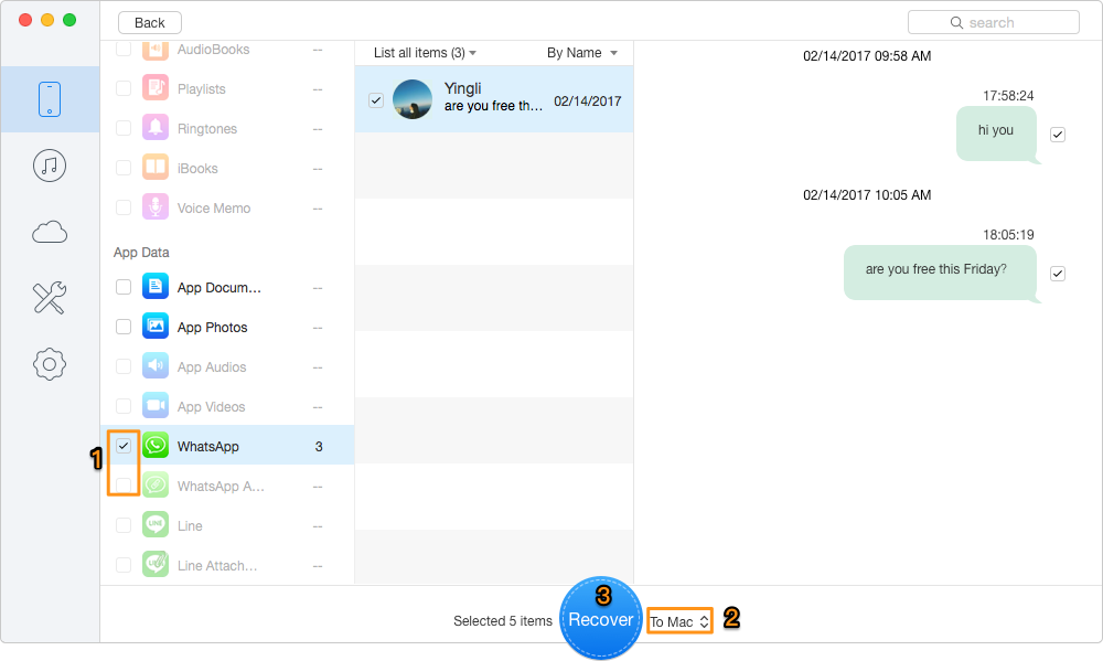 How to Restore WhatsApp Messages from iPhone – Step 2