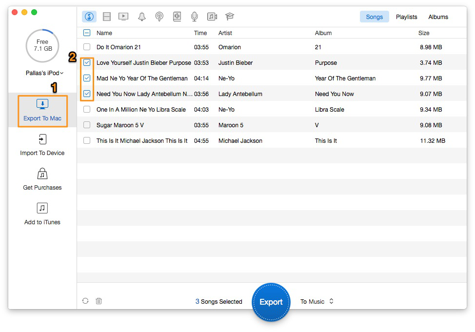 How to Copy Music from iPod to Computer without iTunes – Step 2