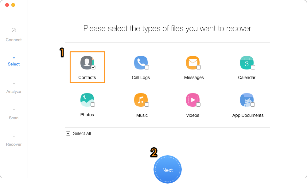 How to Recover Android Contacts After Factory Reset – Step 2