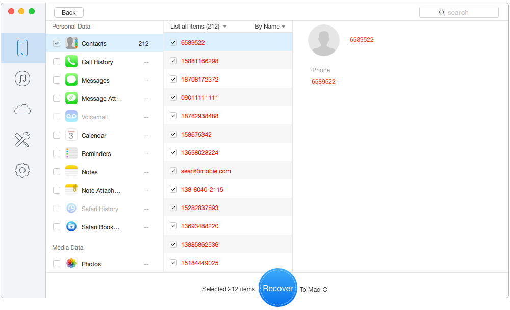 How to Retrieve Lost Contacts on iPhone without Backup – Step 2