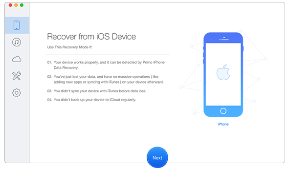 How to Recover Deleted Contacts from iPhone 7 (Plus) Directly– Step 1