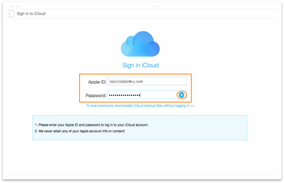 How to Retrieve Lost Contacts from iPhone 7 with iCloud backup – Step 3