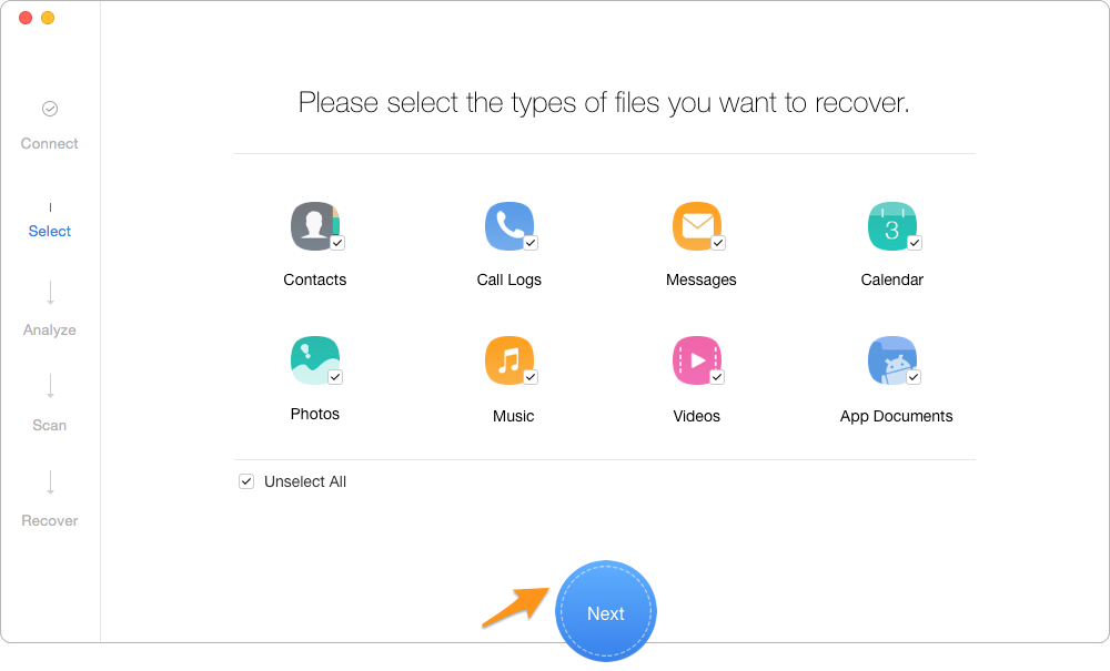 How to Recover Data from Samsung Tablet – Step 2