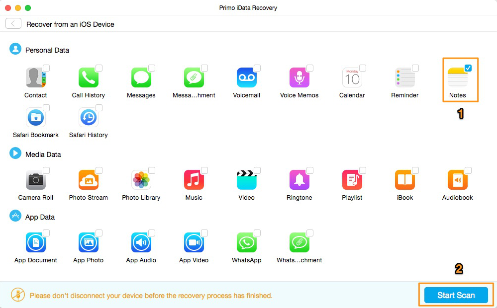 How to Retrieve Deleted Notes on iPad- Step 2