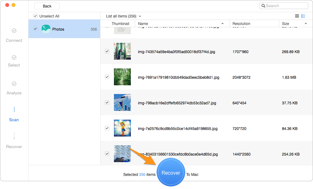 How to Recover Deleted Photos from LG – Step 3