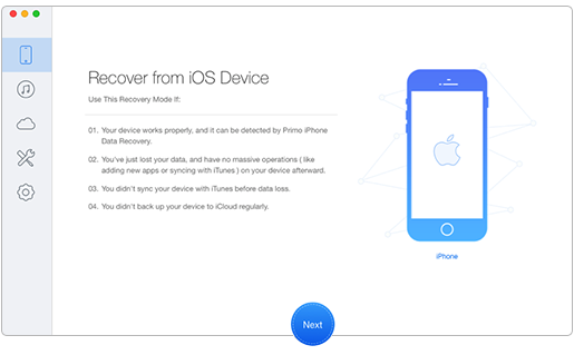 How to Recover Deleted Text Messages from iPhone 6s (Plus) – Step 1