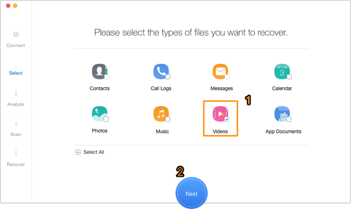 How to Recover Deleted Videos from Android – Step 3