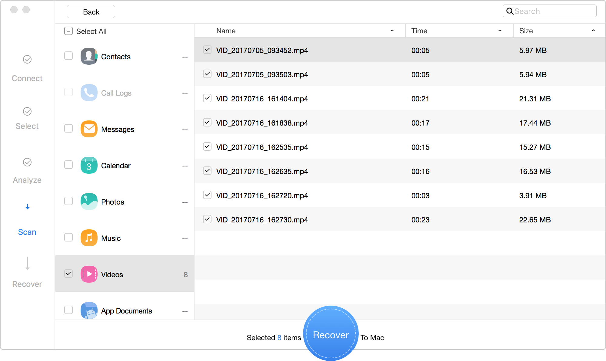 Recover Deleted Videos from Android – Step 4