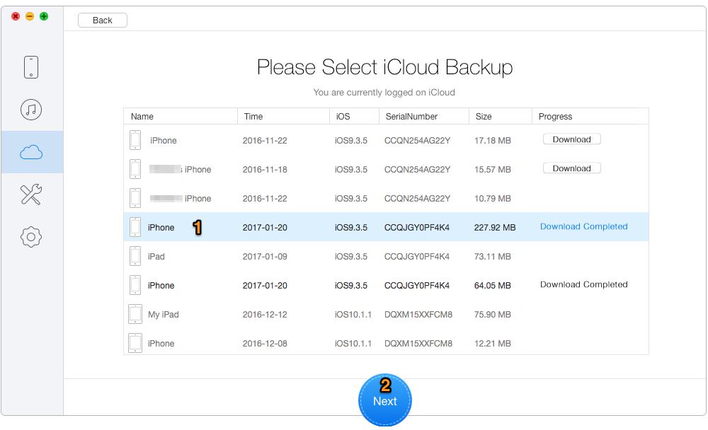 How to Recover Deleted Reminders on iPhone X/8 (Plus) – Step 2