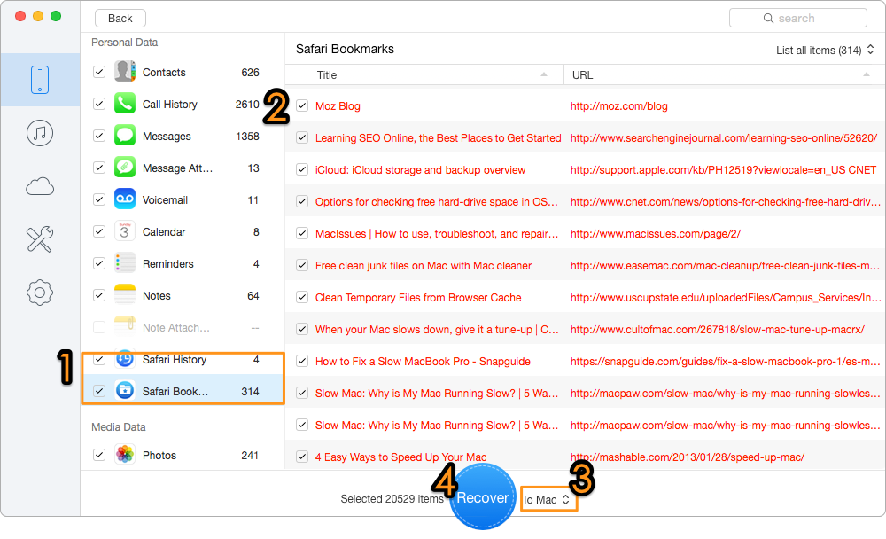 Recover Lost Safari History & Bookmarks after iOS 11 Update