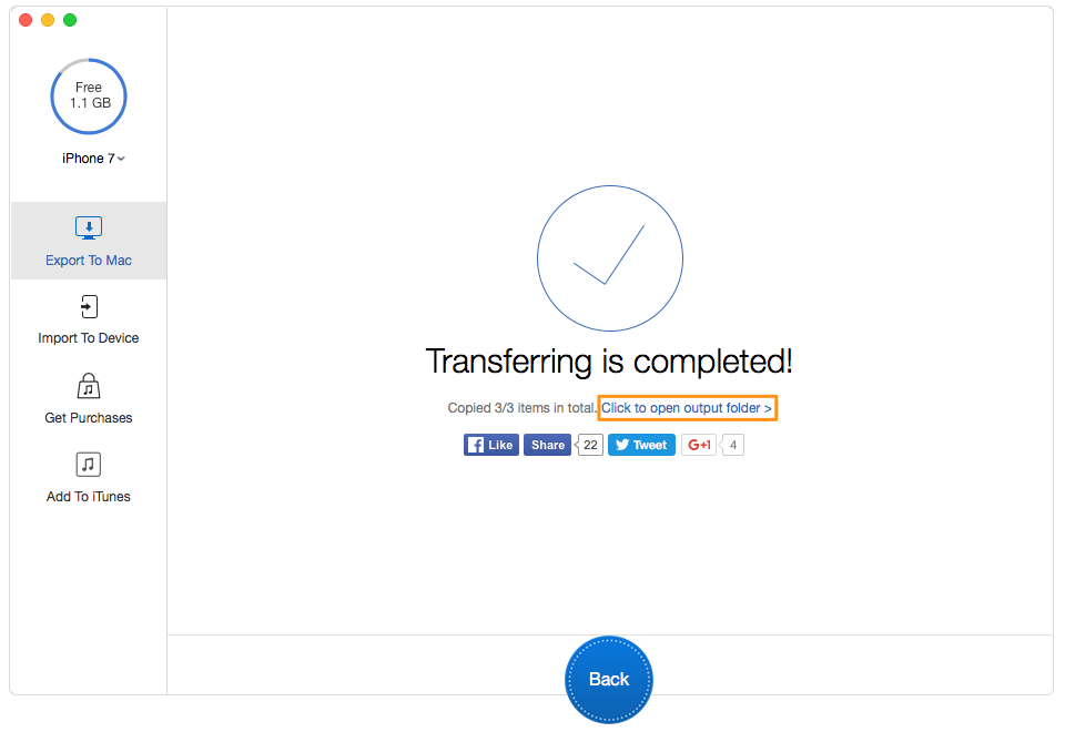 Transfer Music Data from iPhone 7 Plus to Windows – Step 3