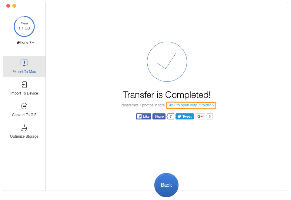 Copy Photos from iPhone 7 to Mac – Step 3
