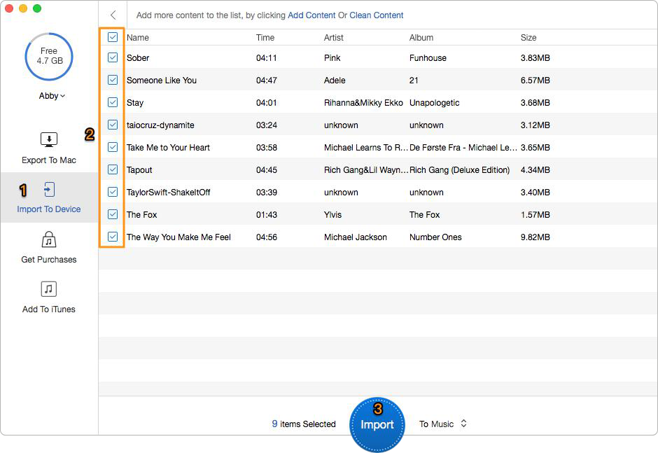 Transfer Music from Computer to iPhone 8/X without iTunes – Step 3
