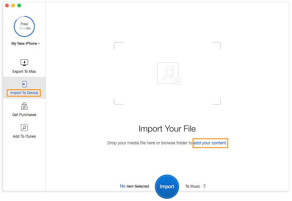Download Music from macOS Sierra to iPhone 7 by PromoMusic – Step 2