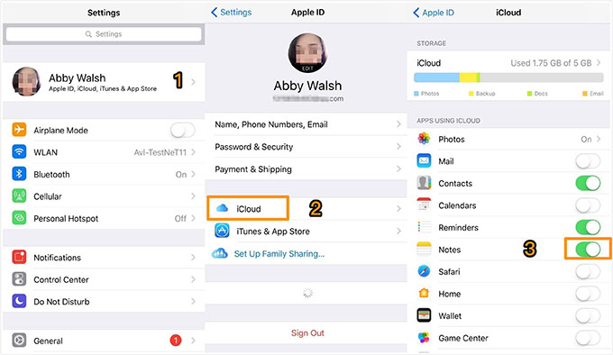 Transfer Notes from iPhone 8/X to Computer via iCloud