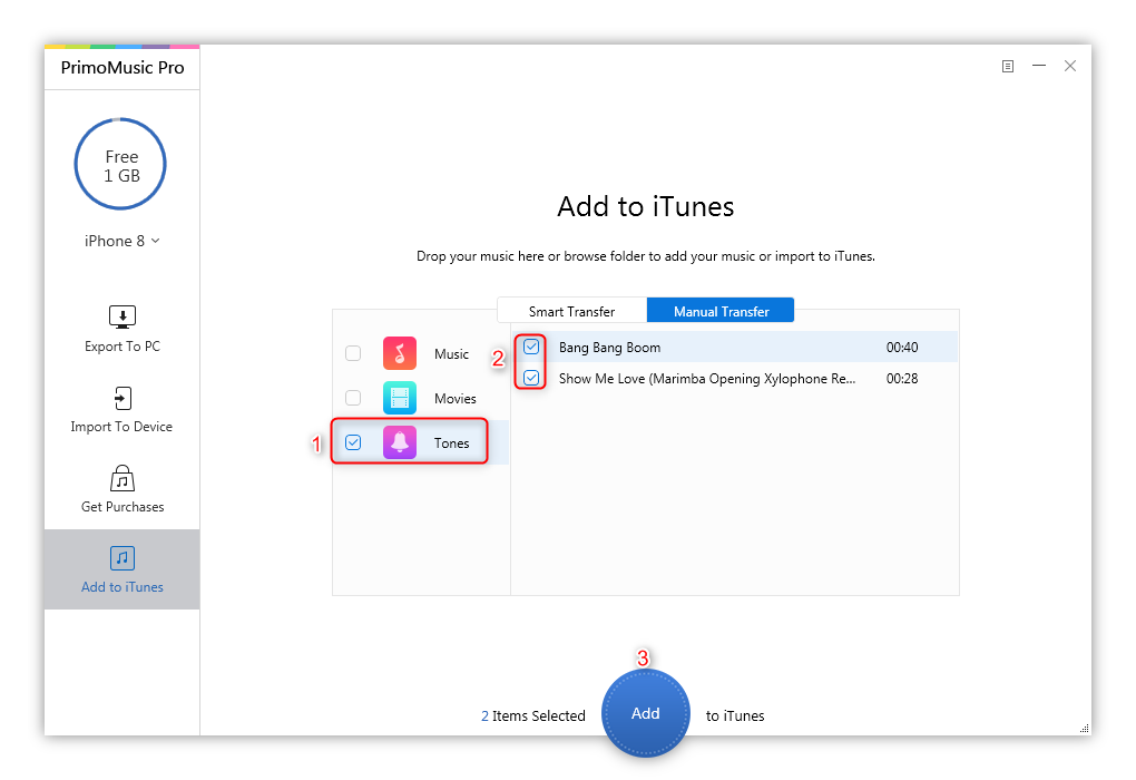 How to Transfer Ringtones from iPhone 8/X to iTunes – Step 2