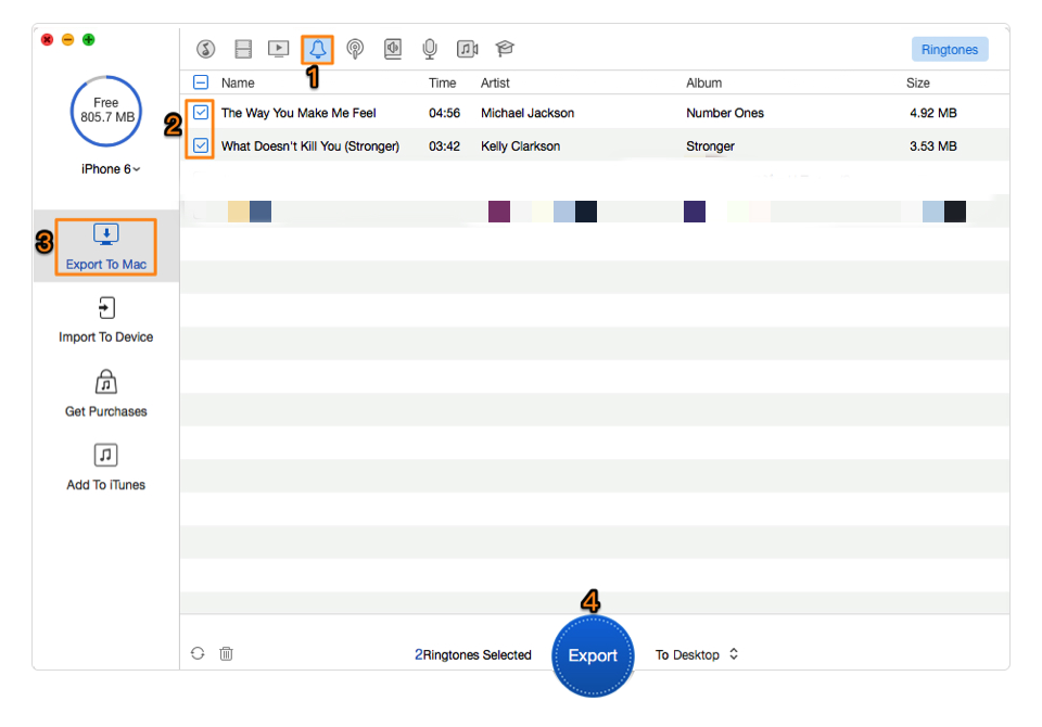 Transfer Custom Ringtones from old iPhone to iPhone 7/7 Plus – Step 2