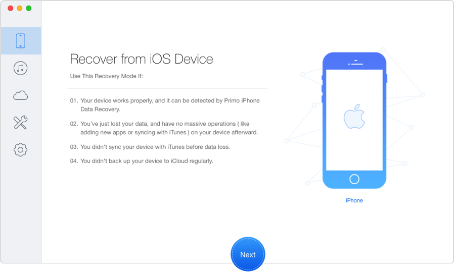 Transfer Text Messages from iPhone to Computer – Step 1
