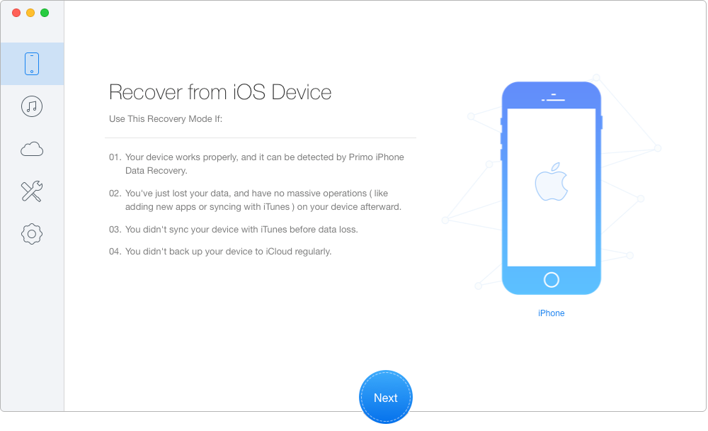 Transfer Voice Memos from iPhone to Computer – Step 1